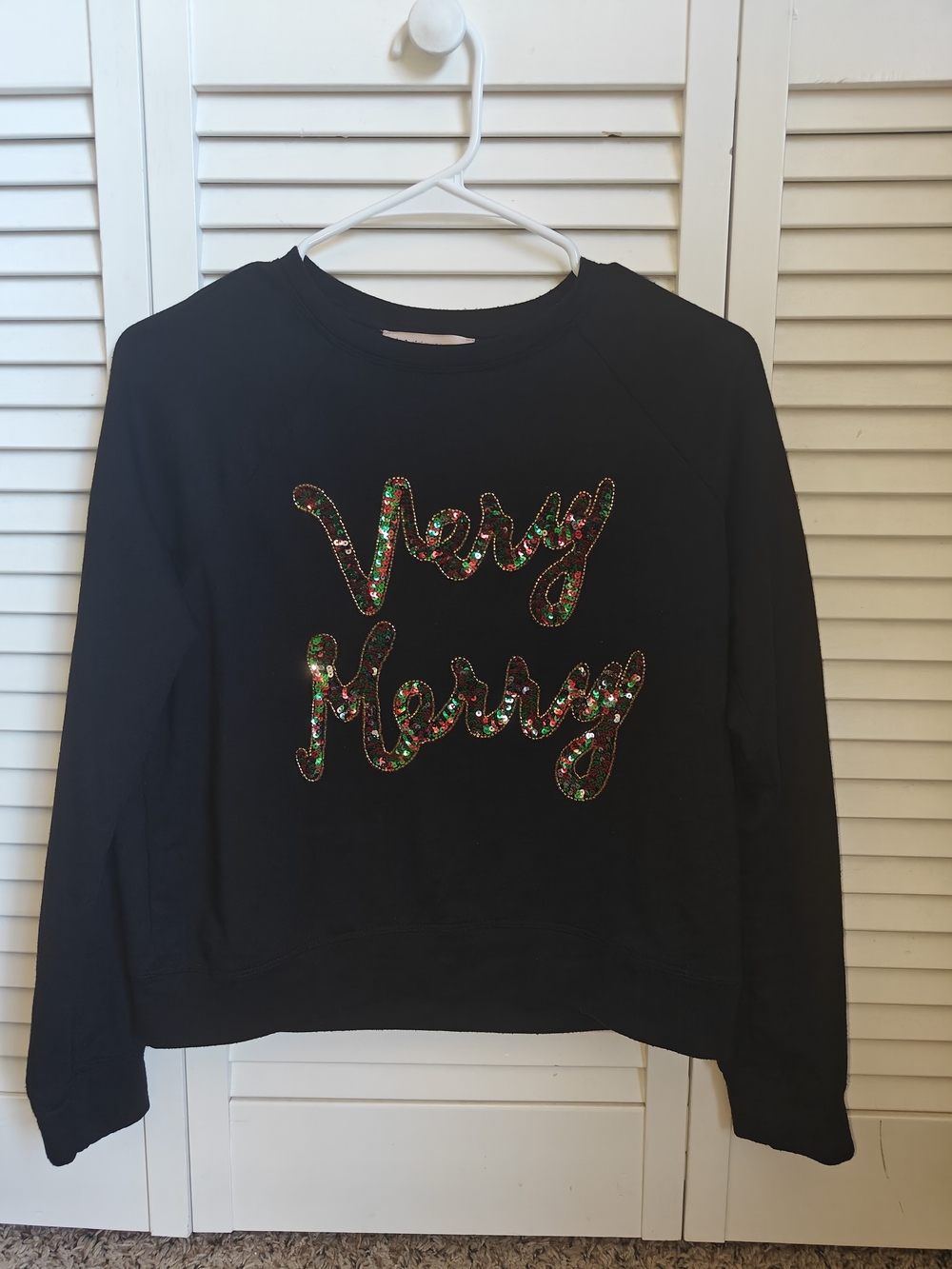 Philosophy Black Holiday Crewneck Sweater XS Women's